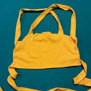 Simple yellow string tank top